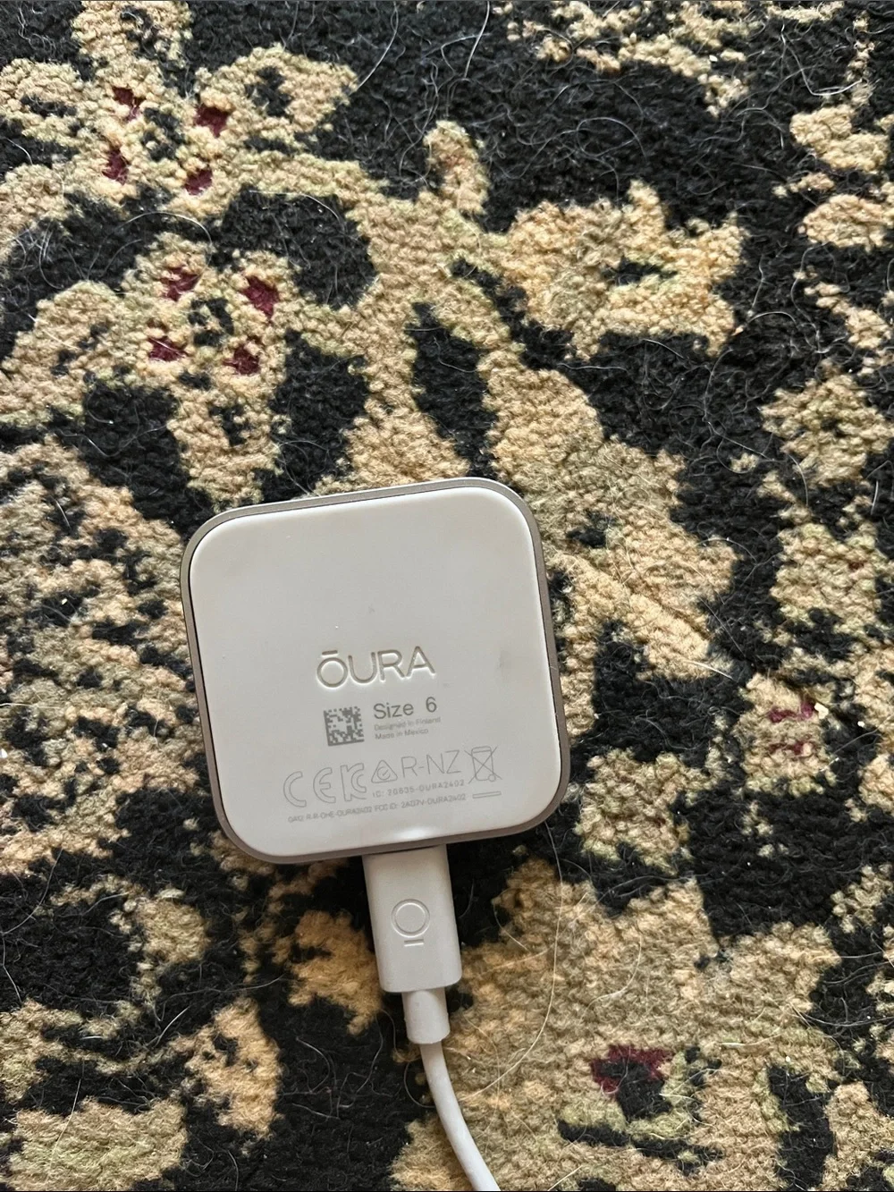 Oura Silver Ring  With Charging Dock with White Cable
